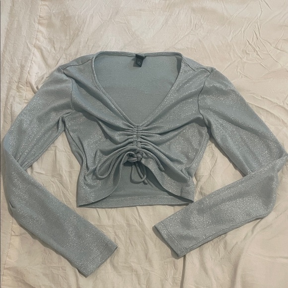 wild fable Tops - ✨ 3 for $20 Bundle Deal ✨ Wild Fable Shimmering Blue Silver Ruched Blouse
